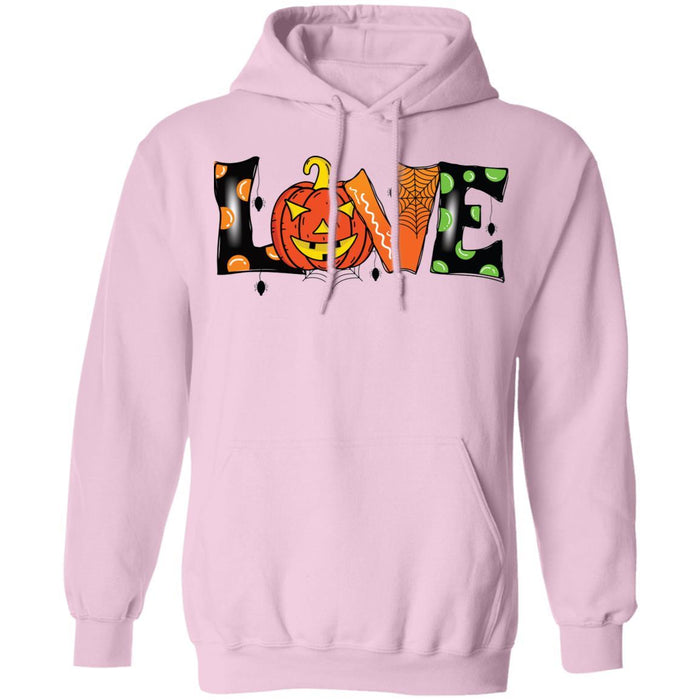 CustomCat Halloween Love Shirt, Funny Halloween Apparel Z66 Pullover Hoodie / Light Pink / S