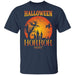 CustomCat Halloween T-shirt, Silhouette Horror Night, Happy Halloween Tshirt Basic T-Shirt / Navy / S