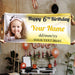 Gosszy Happy Birthday Banner With 2 Photos Children Baby, Birthday Decoration Banner 39x18 inch