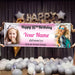 Gosszy Happy Birthday Banner With 2 Photos Children Baby, Birthday Decoration Banner 60 x 20 inch