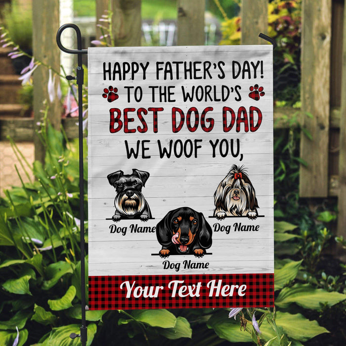 Gosszy Happy Father’s Day Best Dog Dad Garden Yard Flag, Dog Lover Gift Garden Flag