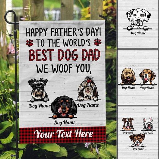 Gosszy Happy Father’s Day Best Dog Dad Garden Yard Flag, Dog Lover Gift Garden Flag