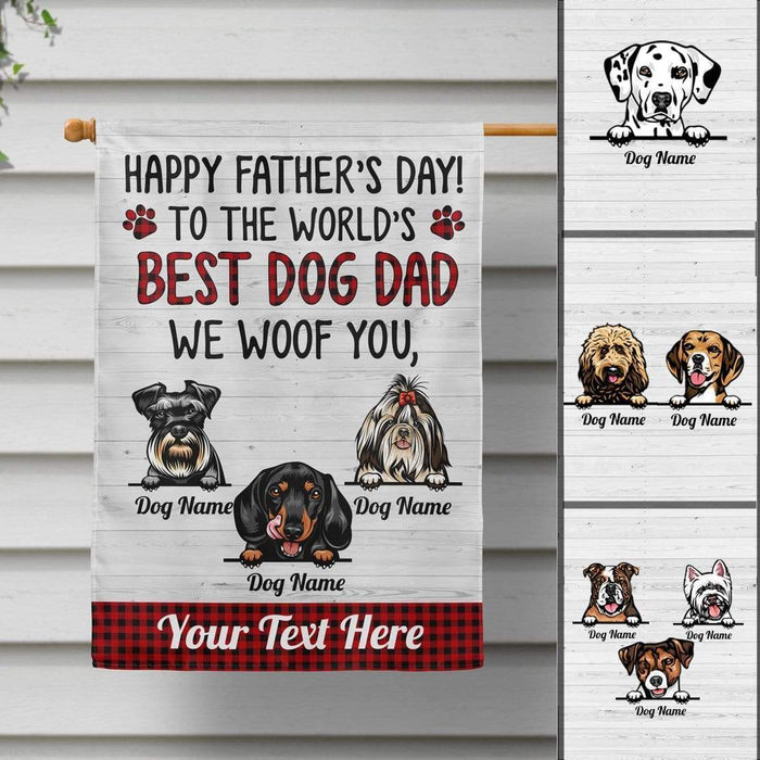 Gosszy Happy Father’s Day Best Dog Dad Garden Yard Flag, Dog Lover Gift Garden Flag Without Flagpole