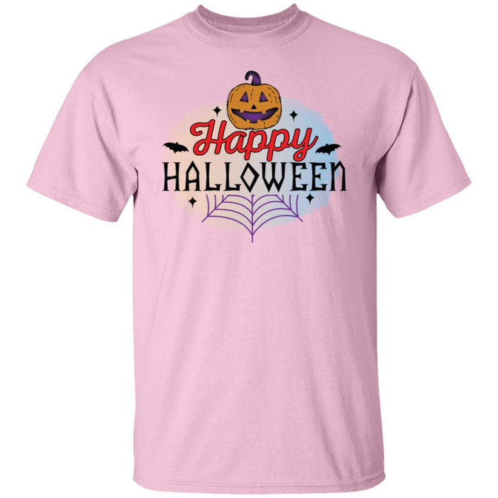 CustomCat Happy Halloween Pumpkin Shirts, Funny Halloween Gift Apparel G500 5.3 oz. T-Shirt / Light Pink / S