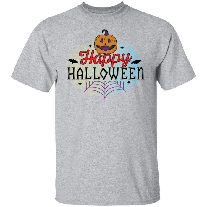 CustomCat Happy Halloween Pumpkin Shirts, Funny Halloween Gift Apparel G500 5.3 oz. T-Shirt / Sport Grey / S