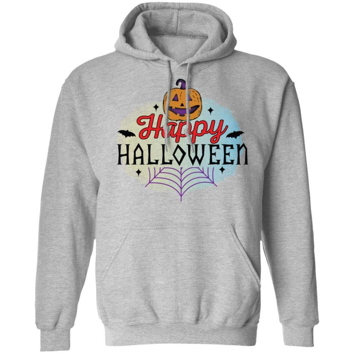 CustomCat Happy Halloween Pumpkin Shirts, Funny Halloween Gift Apparel Z66 Pullover Hoodie / Sport Grey / S