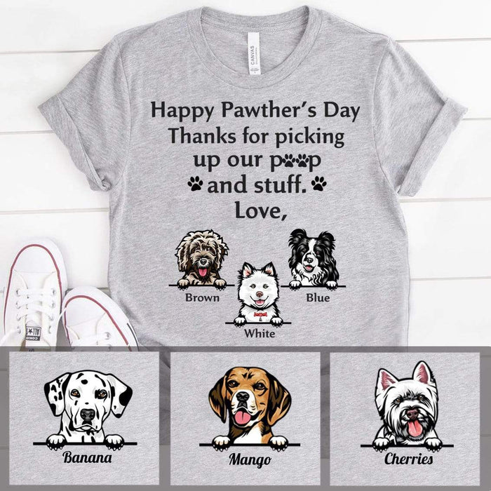 Gosszy Happy Pawther’s Day Dog Dad T-shirt, Dog Lover Gift, Fathers Day Gift Tshirt Basic Tee / White / S