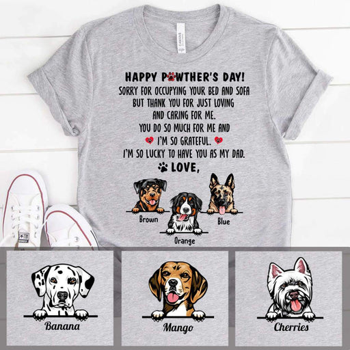 Gosszy Happy Pawther’s Day Dog Dad T-shirt, Gift Thank You Daddy, Dog Lover Gift Tshirt Basic Tee / White / S