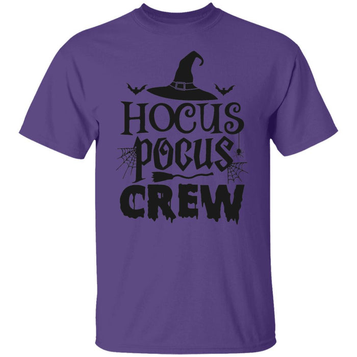 CustomCat Hocus Pocus Crew T-Shirt, Halloween Gift Apparel Basic T-Shirt / Purple / S