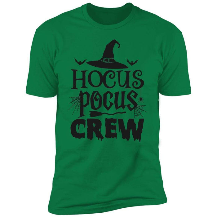 CustomCat Hocus Pocus Crew T-Shirt, Halloween Gift Apparel Premium Short Sleeve Tee / Green / S