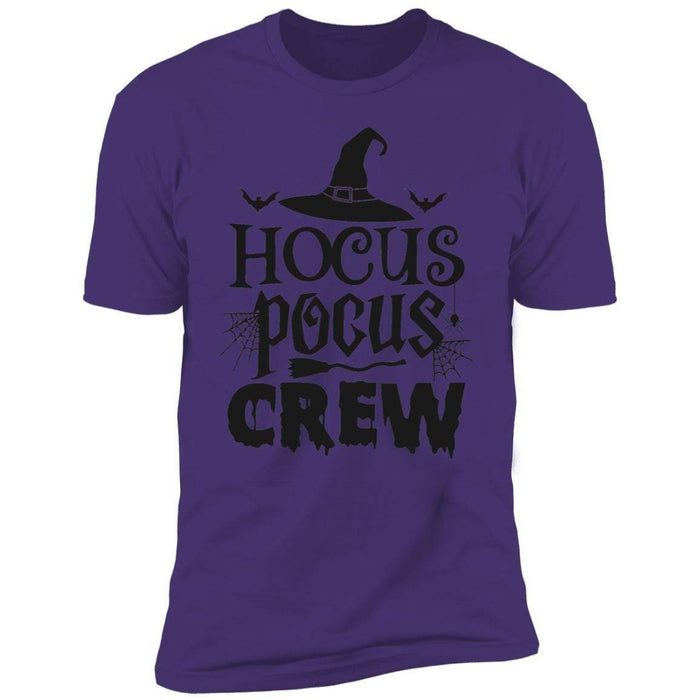 CustomCat Hocus Pocus Crew T-Shirt, Halloween Gift Apparel Premium Short Sleeve Tee / Purple / S