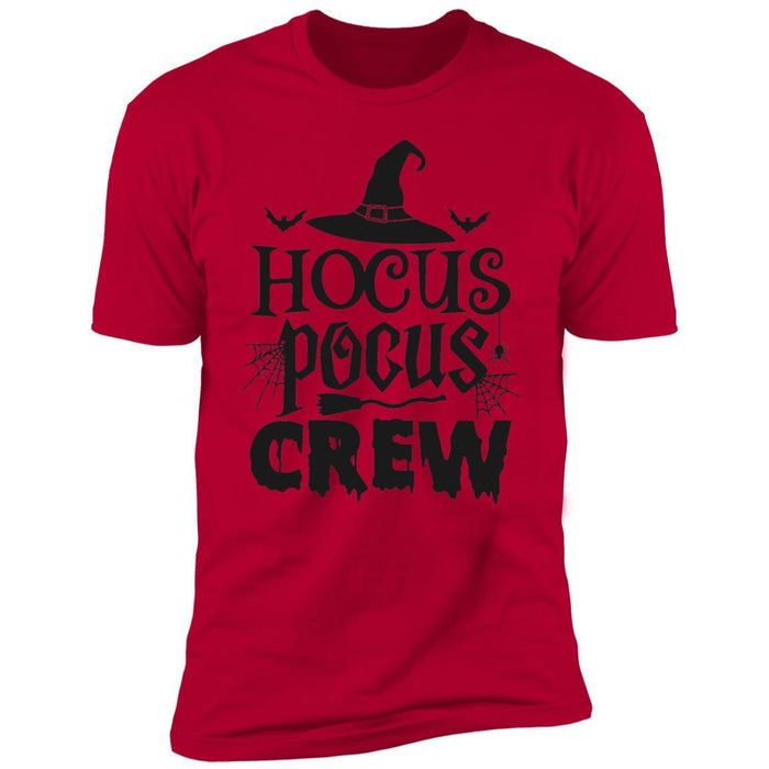 CustomCat Hocus Pocus Crew T-Shirt, Halloween Gift Apparel Premium Short Sleeve Tee / Red / S