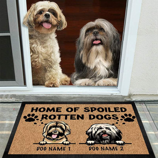 Gosszy Home of Spoiled Rotten Dogs Pawprints Doormat, Home Decor, Dog Lovers Gift Doormat 15x24in-40x60cm