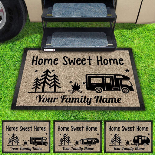 Gosszy Home Sweet Home Camping Doormats, RV Camping Gift Doormat 15x24in-40x60cm
