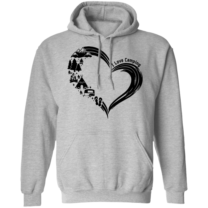 CustomCat I love Camping Apparel G185 Pullover Hoodie 8 oz. / Sport Grey / S