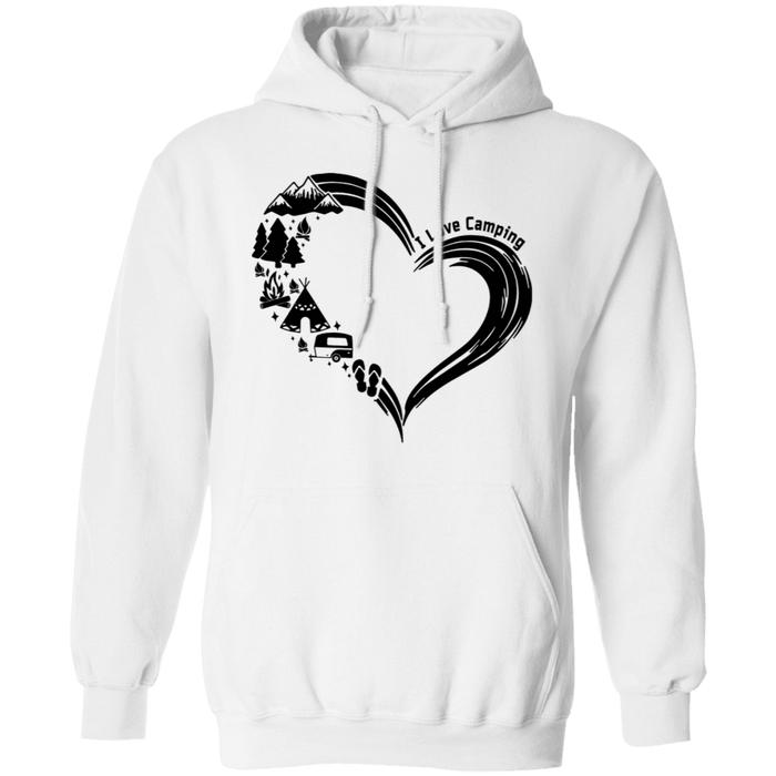 CustomCat I love Camping Apparel G185 Pullover Hoodie 8 oz. / White / S