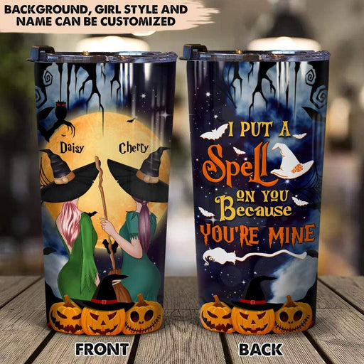 Gosszy I Put A Spell On You Because You're Mine Tumbler, Best Friend Gift, Halloween Gift Tumbler 20 oz / Stainless Steel