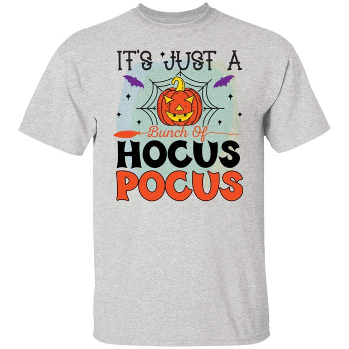 CustomCat It’s Just A Bunch Of Hocus Pocus T-Shirt, Halloween Gift Apparel G500 5.3 oz. T-Shirt / Ash / S