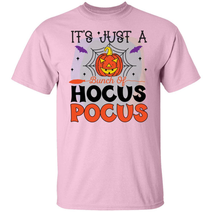 CustomCat It’s Just A Bunch Of Hocus Pocus T-Shirt, Halloween Gift Apparel G500 5.3 oz. T-Shirt / Light Pink / S