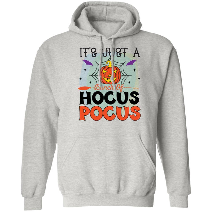 CustomCat It’s Just A Bunch Of Hocus Pocus T-Shirt, Halloween Gift Apparel Z66 Pullover Hoodie / Ash / S