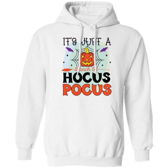 CustomCat It’s Just A Bunch Of Hocus Pocus T-Shirt, Halloween Gift Apparel Z66 Pullover Hoodie / White / S