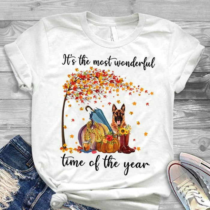 Gosszy It's The Most Wonderful Time Of The Year Tshirt, Dog Lover Gift, Gift For Autumn Lover Tshirt