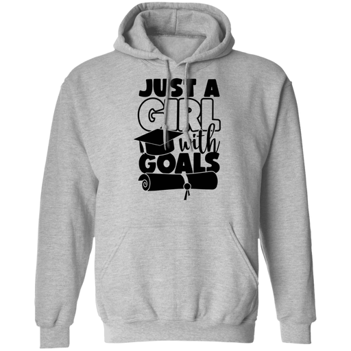 CustomCat Just a girl with Goal, graduation shirt, Senior Gift Apparel Z66 Pullover Hoodie / Sport Grey / S