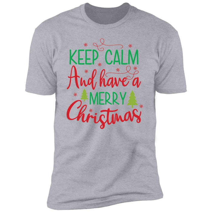 CustomCat Keep Calm And Have A Merry Christmas T-shirt, Christmas Gift Apparel Premium Short Sleeve Tee / Heather Grey / S