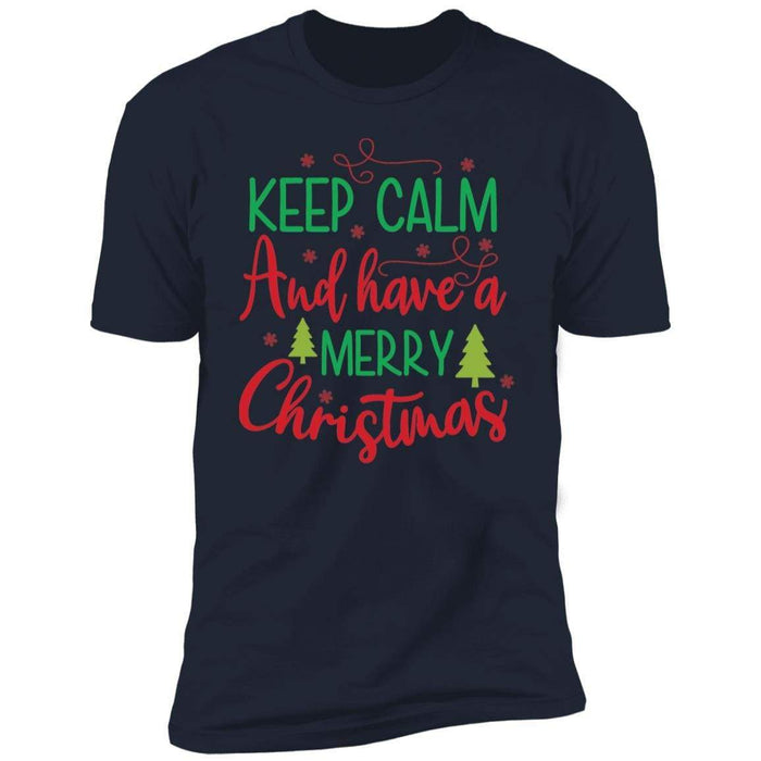 CustomCat Keep Calm And Have A Merry Christmas T-shirt, Christmas Gift Apparel Premium Short Sleeve Tee / Midnight Navy / S