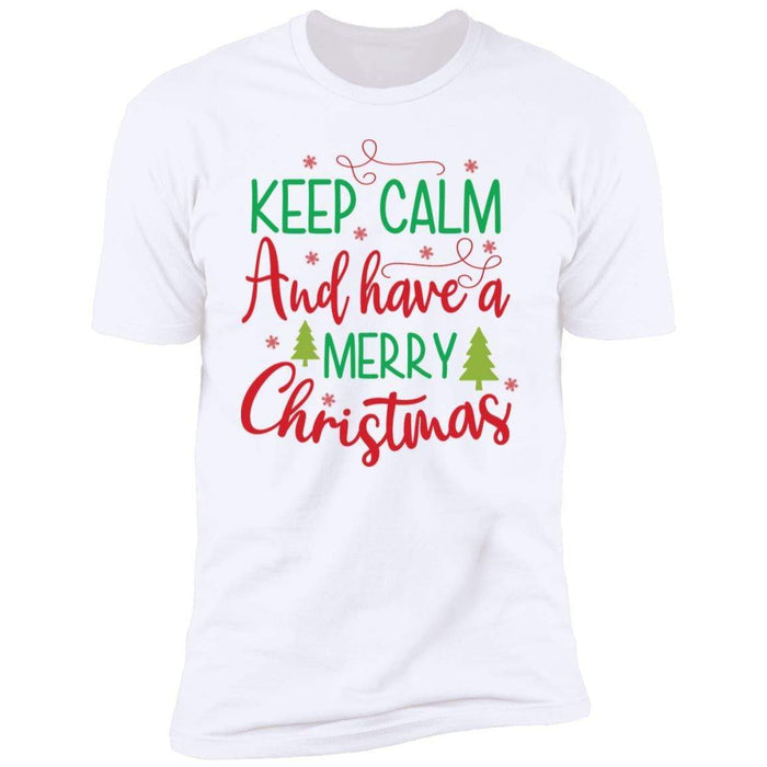 CustomCat Keep Calm And Have A Merry Christmas T-shirt, Christmas Gift Apparel Premium Short Sleeve Tee / White / S