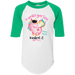CustomCat Kindergarten Nailed it Tshirt, Graduation Day, Senior Gift Apparel 4421 Youth Colorblock Raglan Jersey / White/Kelly / YS