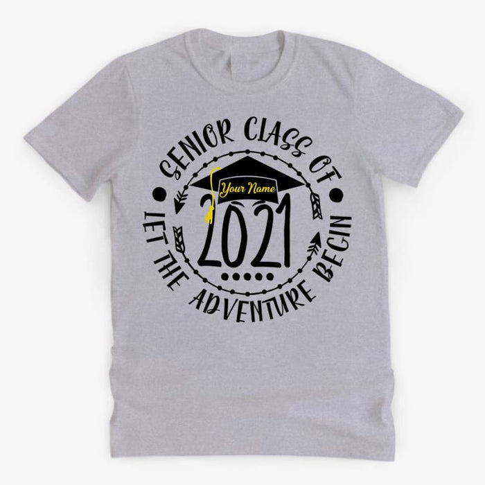 Gosszy Let the Adventure Begin Graduation Shirt, Senior Gift Tshirt Basic Tee / White / S