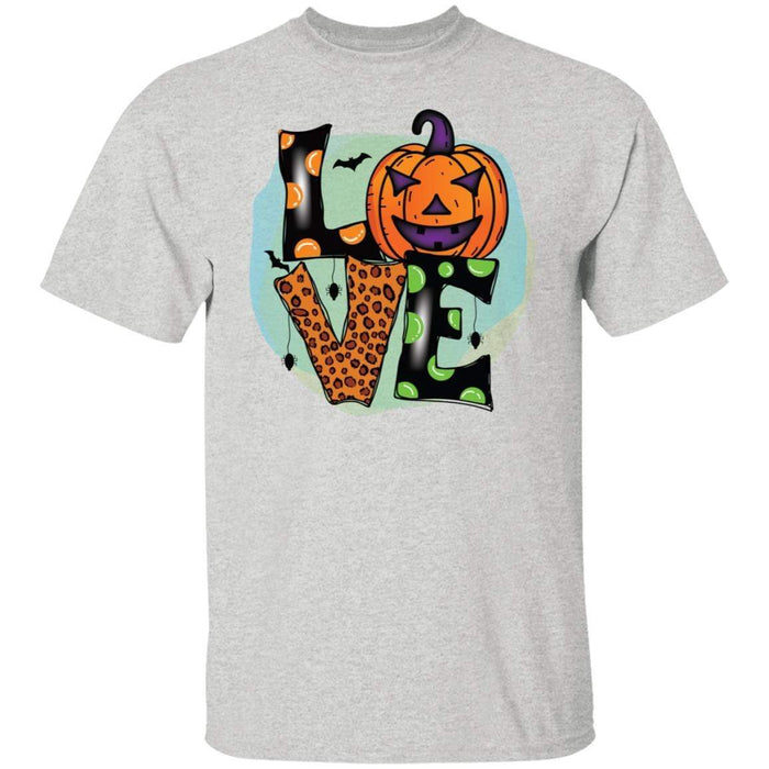 CustomCat Love Pumpkin, Perfect Gift Halloween For Family Apparel G500 5.3 oz. T-Shirt / Ash / S