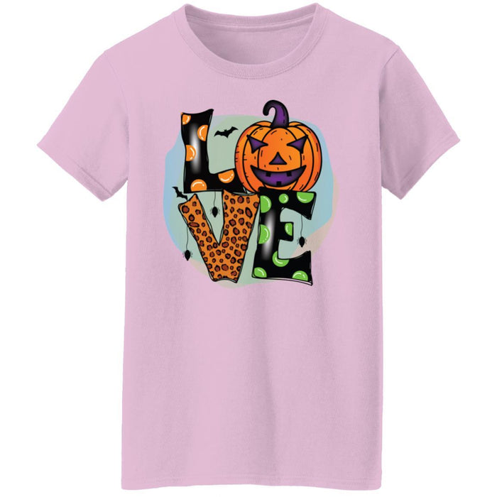 CustomCat Love Pumpkin, Perfect Gift Halloween For Family Apparel G500L Ladies' 5.3 oz. T-Shirt / Light Pink / S