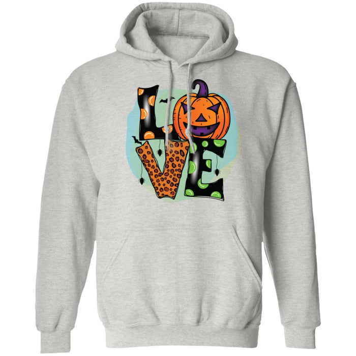 CustomCat Love Pumpkin, Perfect Gift Halloween For Family Apparel Z66 Pullover Hoodie / Ash / S