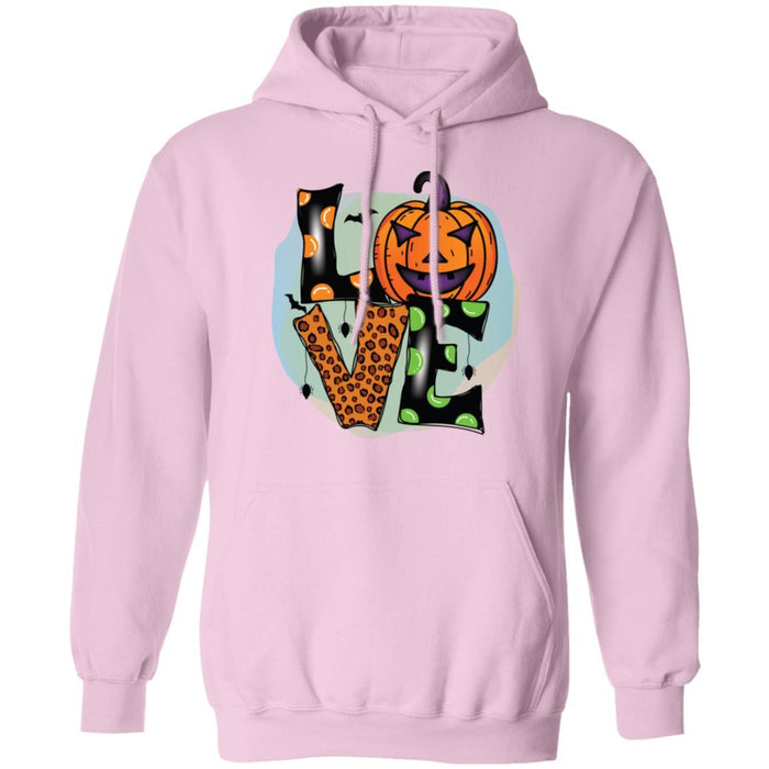 CustomCat Love Pumpkin, Perfect Gift Halloween For Family Apparel Z66 Pullover Hoodie / Light Pink / S