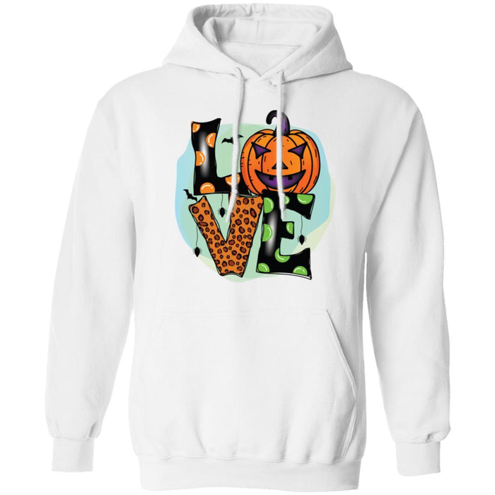 CustomCat Love Pumpkin, Perfect Gift Halloween For Family Apparel Z66 Pullover Hoodie / White / S