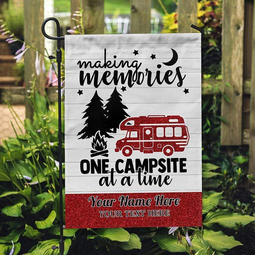 Gosszy Making Memories Camping At Time Garden Flag For Camping Lovers Garden Flag Without flagpole