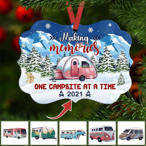 Gosszy Making Memories One Campsite At A Time Ornament, Camping Gift, Christmas Gift Ornament MDF / One Size