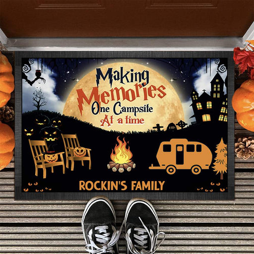 Gosszy Making Memories One Campsite Halloween Doormat, Camping Gift, RV Camping Gift, Outdoor Doormat Doormat 15x24in-40x60cm