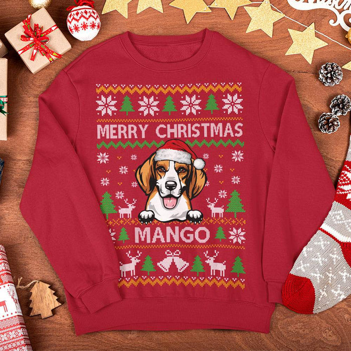 Gosszy Merry Christmas Custom Clipart Dog T-shirt, Dog Love Gift, Dog Christmas sweatshirt Tshirt