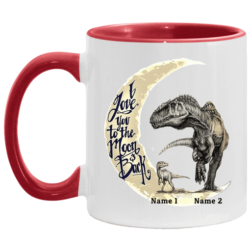 CustomCat mom and child mug Apparel AM11OZ Accent Mug / White/Red / One Size