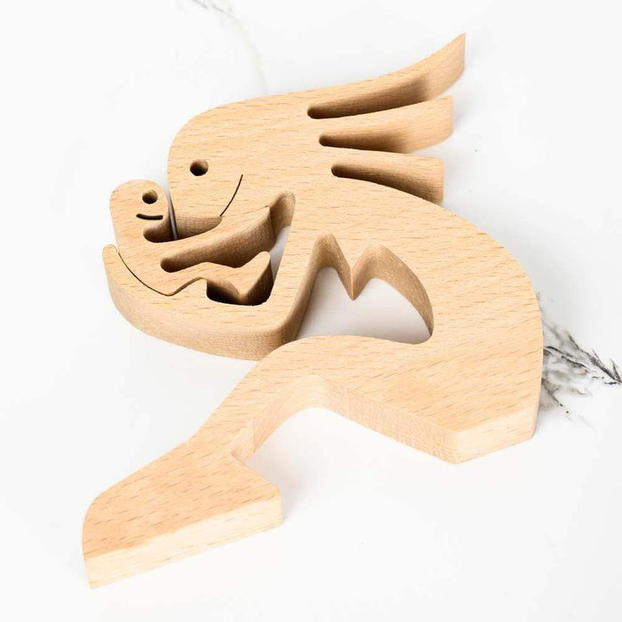 Gosszy Mom and children Wood Sculpture, Custom Gifts For Mom, Mothers Day Wooden Gifts Home Decor W24 wood sculpture
