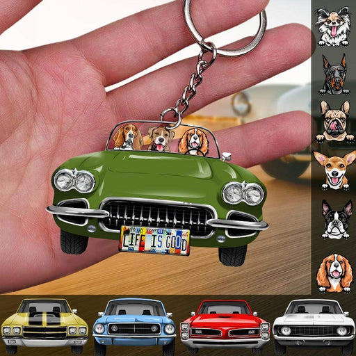 Gosszy Muscle Car Dog Breeds Custom Acrylic Keychain, Dog Lover Gift, Camping Gift Keychain Acrylic 50mm x 50mm / 1 Piece