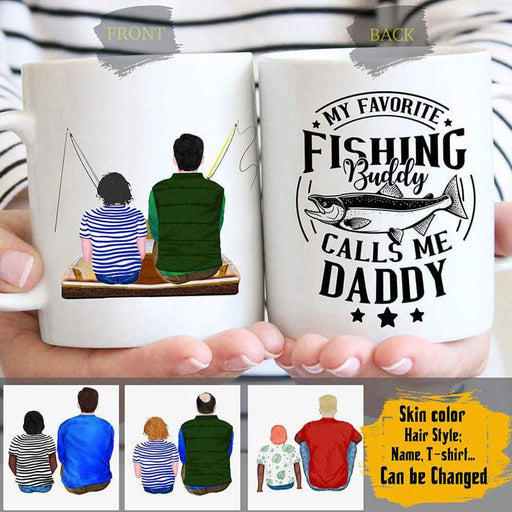 Gosszy My favorite fishing buddy call me daddy Coffe Mug, fishing daddy gift mug