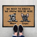 Gosszy No Need To Knock Doormat, Dog Lover Gift, Custom Quotes Doormat 15" x 24"