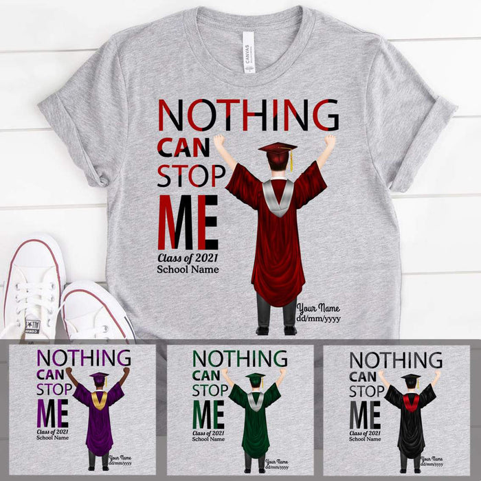 Gosszy Nothing can stop me Class of 2021 Tshirt, Senior Gift, Graduation Day Tshirt