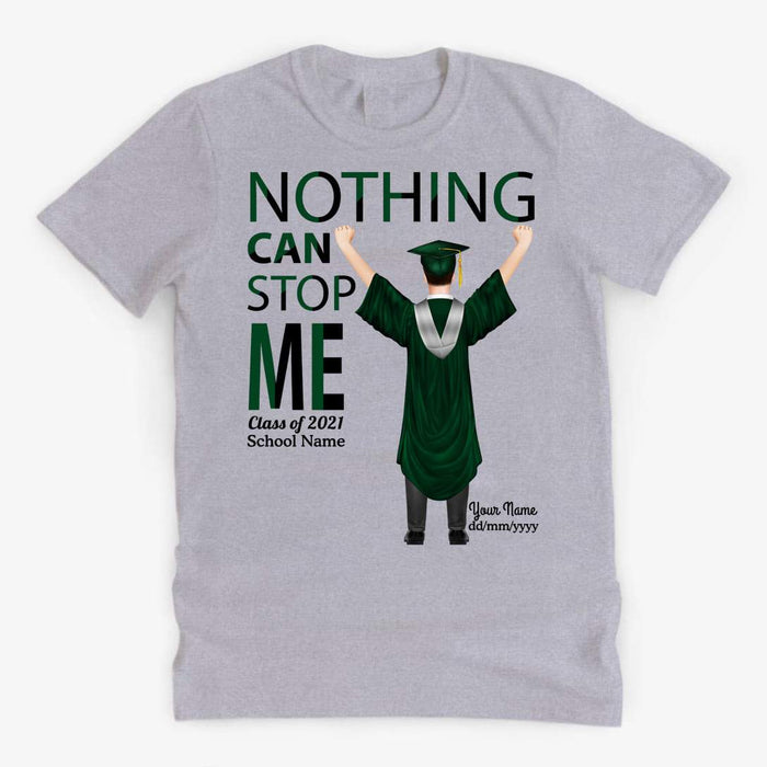 Gosszy Nothing can stop me Class of 2021 Tshirt, Senior Gift, Graduation Day Tshirt Basic Tee / White / S