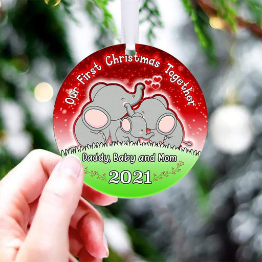 Gosszy Our First Christmas Together Ornaments, Family Gift, Christmas Gift Circle Ornament Pack 1 / One Size