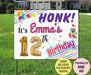 DreamShip Personalized Custom Birthday Yard Sign, Happy BirthDay Yard sign - Made in USA (H-Stake Stand Included) Yard Sign 1 piece